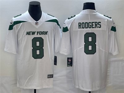 New York Jets #8 Aaron Rodgers White Vapor Limited Jersey